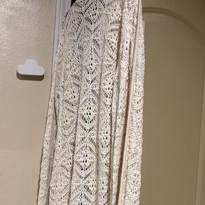 Freshman Cream Crochet Lace Skirt